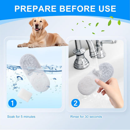 12+12PCS Large Dog Water Fountain Filter Compatible with MAILOFY 14L/3.7Gal Filtered Water Bowl for Large Dogs, Activated Carbon & Sponges for Stainless Steel Dog Fountain Water Bowl
