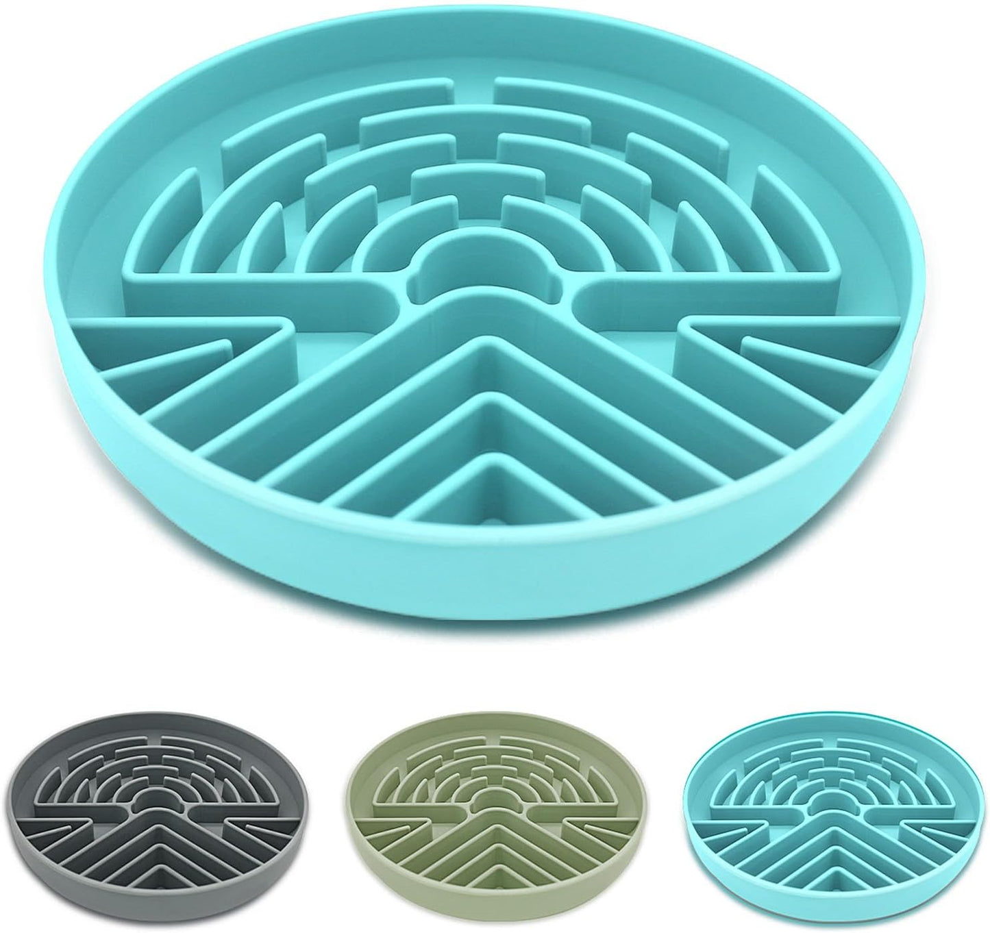 Lesipee Slow Feeder Dog Bowl for Large & Small Pets, Anti Choking Puzzle Dog Food Lick Mat with Non-Slip Base, Interactive Pet Slow Eating, Silicone Licking Mat Cat Feeding Bowl for Puppies & Cats