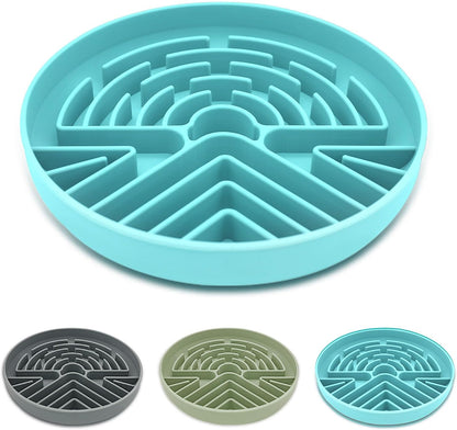 Lesipee Slow Feeder Dog Bowl for Large & Small Pets, Anti Choking Puzzle Dog Food Lick Mat with Non-Slip Base, Interactive Pet Slow Eating, Silicone Licking Mat Cat Feeding Bowl for Puppies & Cats