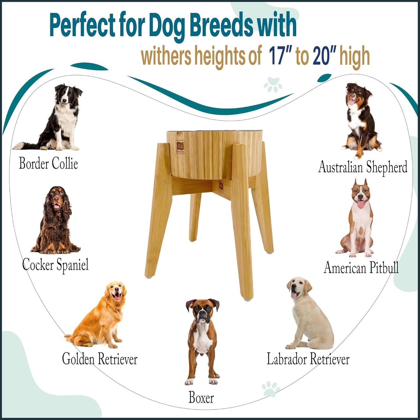 Dog Bowl Slow Feeder - 12-inch Tall, Elevated, Raised Single Food Station with Stand and Slow Feeder Insert, Suitable for Treats, Wet/Dry Pet Foods