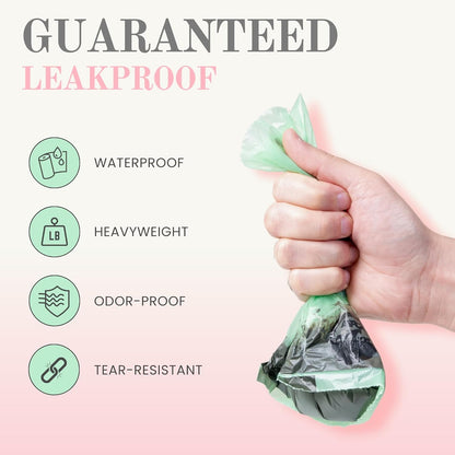 Premium Cotton Rope Leash & Compostable Poop Bags Set – 5 ft Cream Durable, Stylish Leash for Medium/Large Dogs + 120 Extra-Thick, Leak-Proof, Eco-Friendly Waste Bags