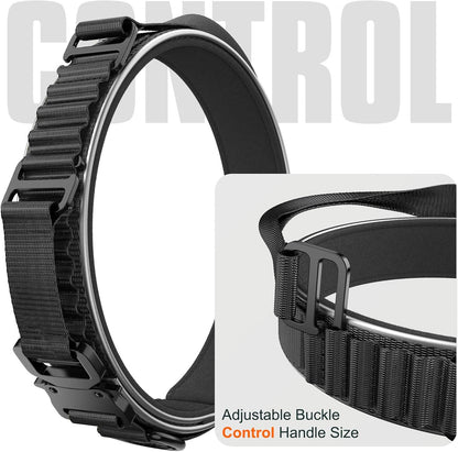 2025 New and Improved AirTag Dog Collar, Military Tactical Dog Collar with AirTag Holder - Adjustable Control Handle, Durable Metal Buckle, Comfortable GPS Dog Collars (M, Black)