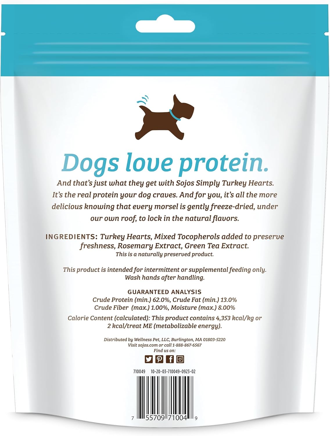 SOJOS Simply Turkey Freeze-Dried Dog Treats, 4 oz