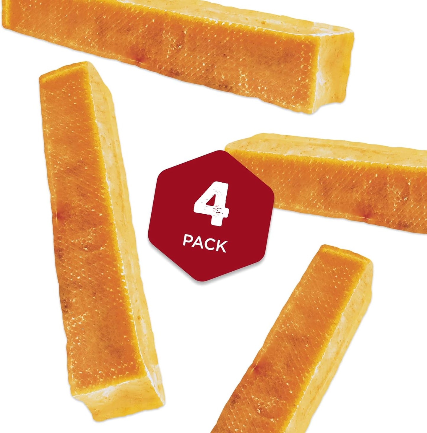 Best Bully Sticks Himalayan Yak Cheese for Dogs - X-Large 4 Count (Pack of 1) - Natural, No Lactose, Odor Free, Long-Lasting Snack