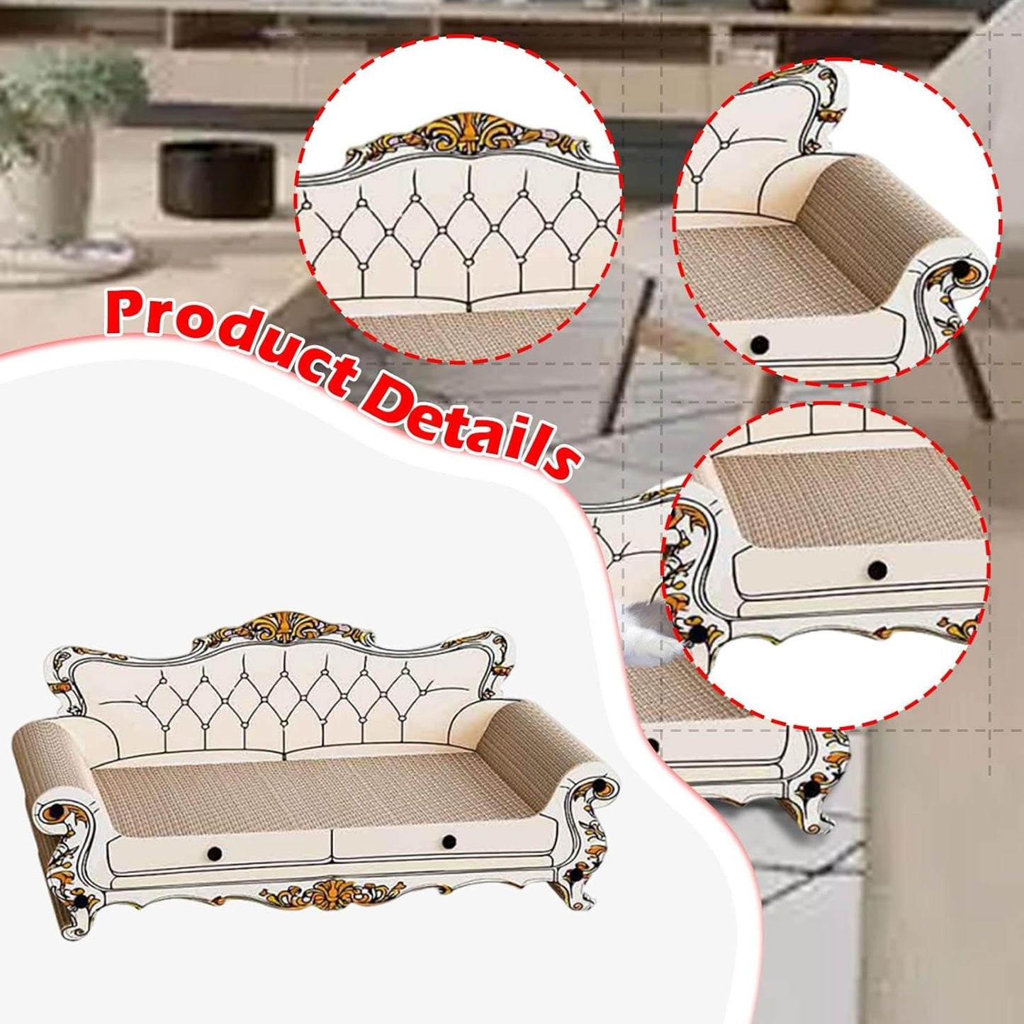 Cat Scratcher Couch Bed Pet Claw Sharpening Multifunctional Cat Couch Chaise Longue, Style A