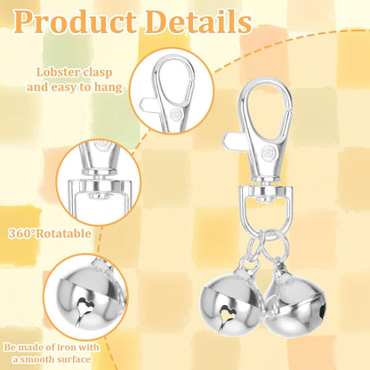 4 Pcs Mini Dog Collar Bells, Cat Bell, Silver Pet Pendant Accessories for Training, Loud Charms for Dogs and Cats