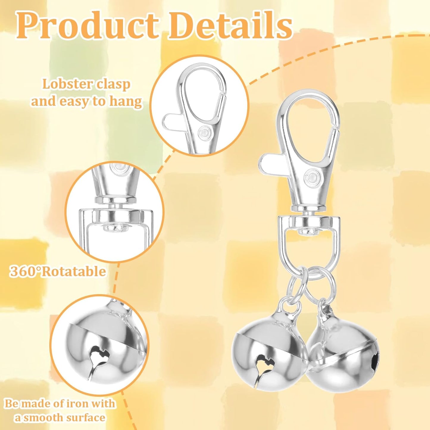 4 Pcs Mini Dog Collar Bells, Cat Bell, Silver Pet Pendant Accessories for Training, Loud Charms for Dogs and Cats