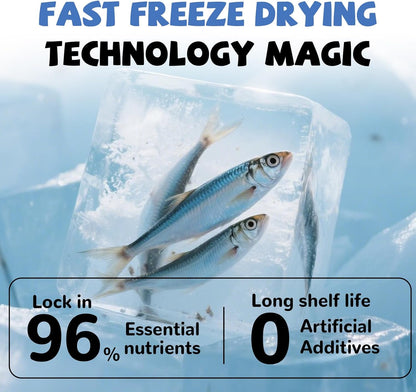 PAWUP Freeze Dried Minnows Dogs Treats – 100% Raw Single-Ingredient Pet Fish Snacks – Rich in Omega-3, Grain-Free – Healthy Training Rewards & Meal Toppers, 2.8 oz