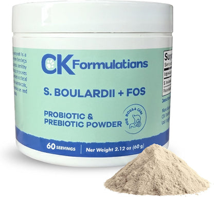 | S boulardii + FOS for Dogs and Cats | Probiotic and Prebiotic Powder | Support Gut Health, Diarrhea | 60g