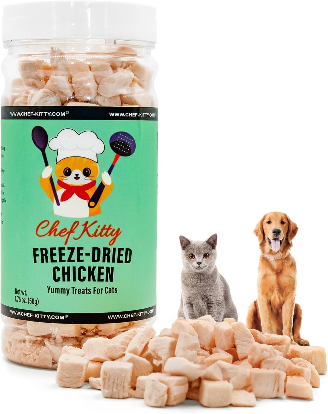 Freeze-Dried Chicken Treats for Cats & Dogs – 100% Human Grade, Single Ingredient, High-Protein, Healthy Snack – No Additives or Preservatives – 1.7oz - Inspected & Tested in USA