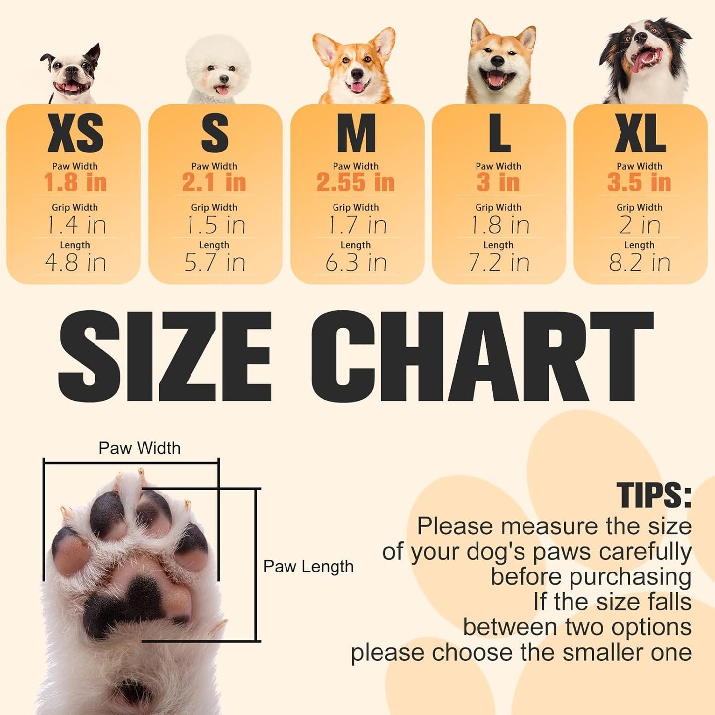 EXPAWLORER Dog Socks for Hardwood Floors, Dog Shoes for Winter, Dog Booties for Cold Pavement to Prevent Licking, Paw Protectors Strong Traction Control for Small Medium Large Dogs,Black L