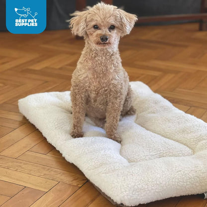 Best Pet Supplies Machine Washable Dog Crate Mat – Double-Sided Kennel Pad - Navy Blue, S (24 x 17)