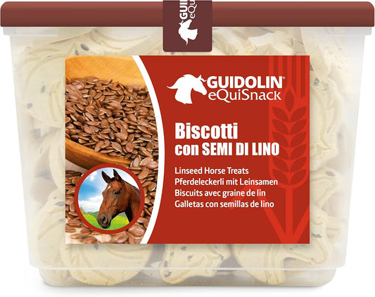 Horse Natural Treats with Superfoods and Real Fruit Pieces, No Sugar Added, Handmade in Italy - 1,54 LB (Linseed)
