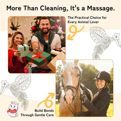 Deshedding Grooming Tool for Horses, Cats & Dogs Ergonomic Design Wooden Groom Brush Professional Grooming Tool Painlessly Remove Thick Short Long Hair Fur & Dirt