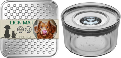 Lick Mat + Water Bowl Set