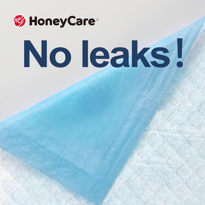 HONEY CARE All-Absorb, X-Large 28" x 34", 40 Count, Dog and Puppy Training Pads, Ultra Absorbent and Odor Eliminating, Leak-Proof 5-Layer Potty Training Pads with Quick-Dry Surface, Blue