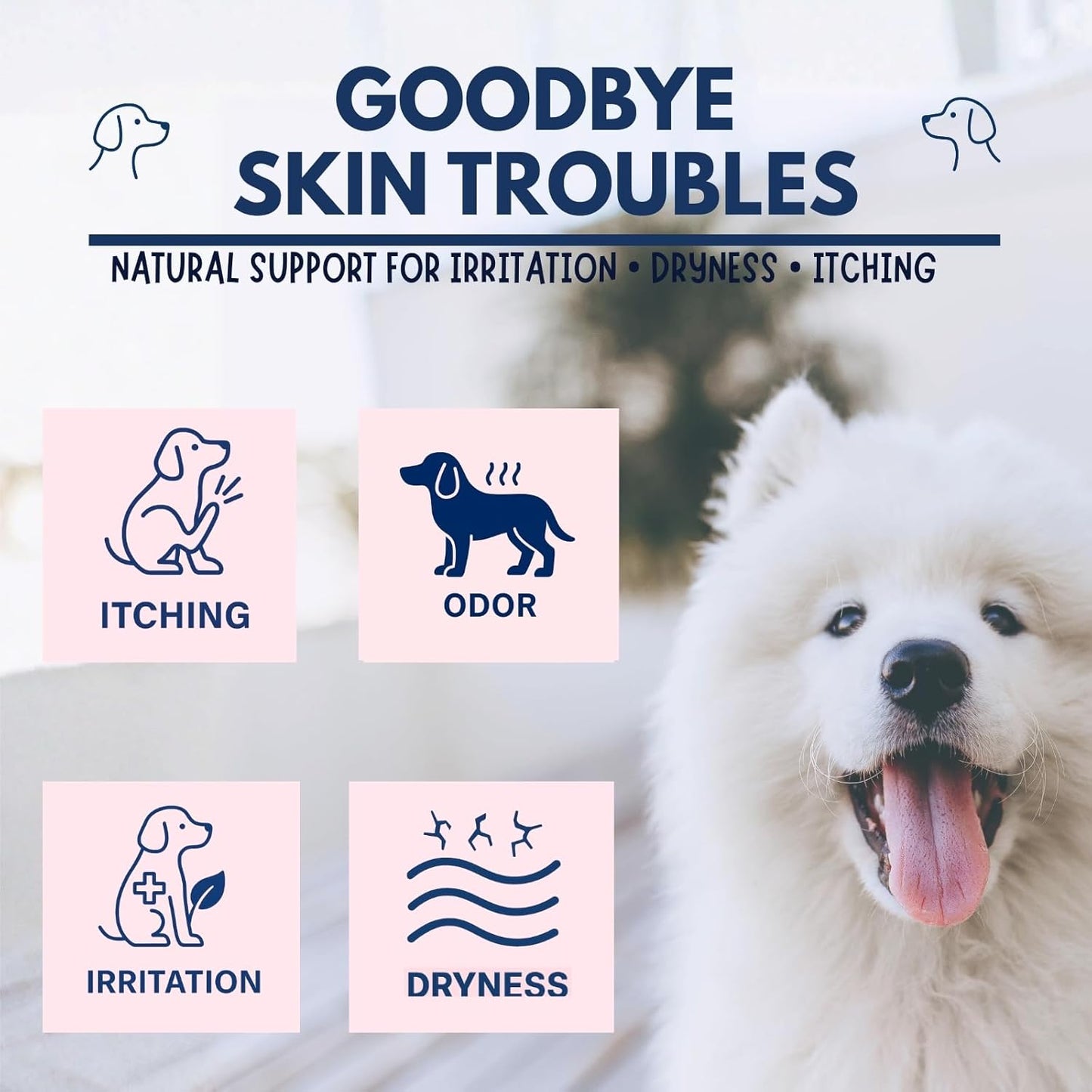 All-in-One Dog Shampoo for Sensitive Skin, Hydrating, Detangling, and Deodorizing Care. All-Natural Ingredients Soothe Itchy Skin. No Parabens Or Harsh Chemicals. Refreshing Scent. Made in USA 16 oz.