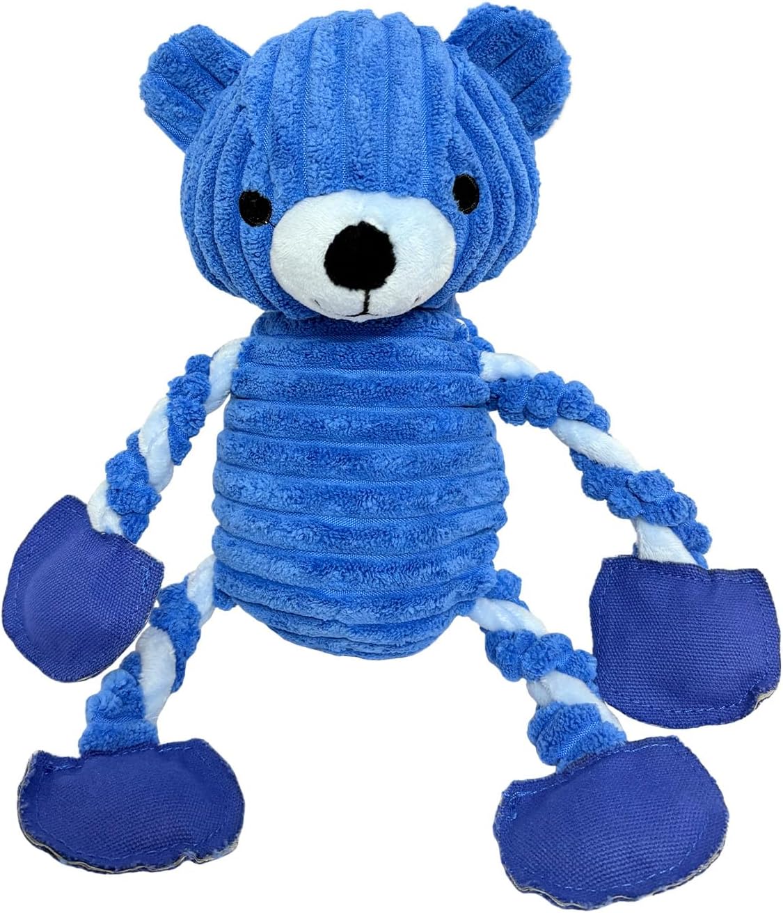 LWBMG Squeaky Dog Toys, Tug of War Dog Toys to Keep Them Busy, Stuffed Animal Dog Plush Toy for Puppy Small, Middle, Large Dogs, Cute Bear Interactive Doggie Toy Blue