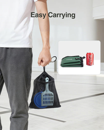 Luxtude Portable Travel Litter Box for Cats, Large Collapsible Litter Box with Lid for Odor Control, Waterproof and Easy Clean, No Smell, No Leakage for Car Road Trip, Hotel Room(Green, Large)