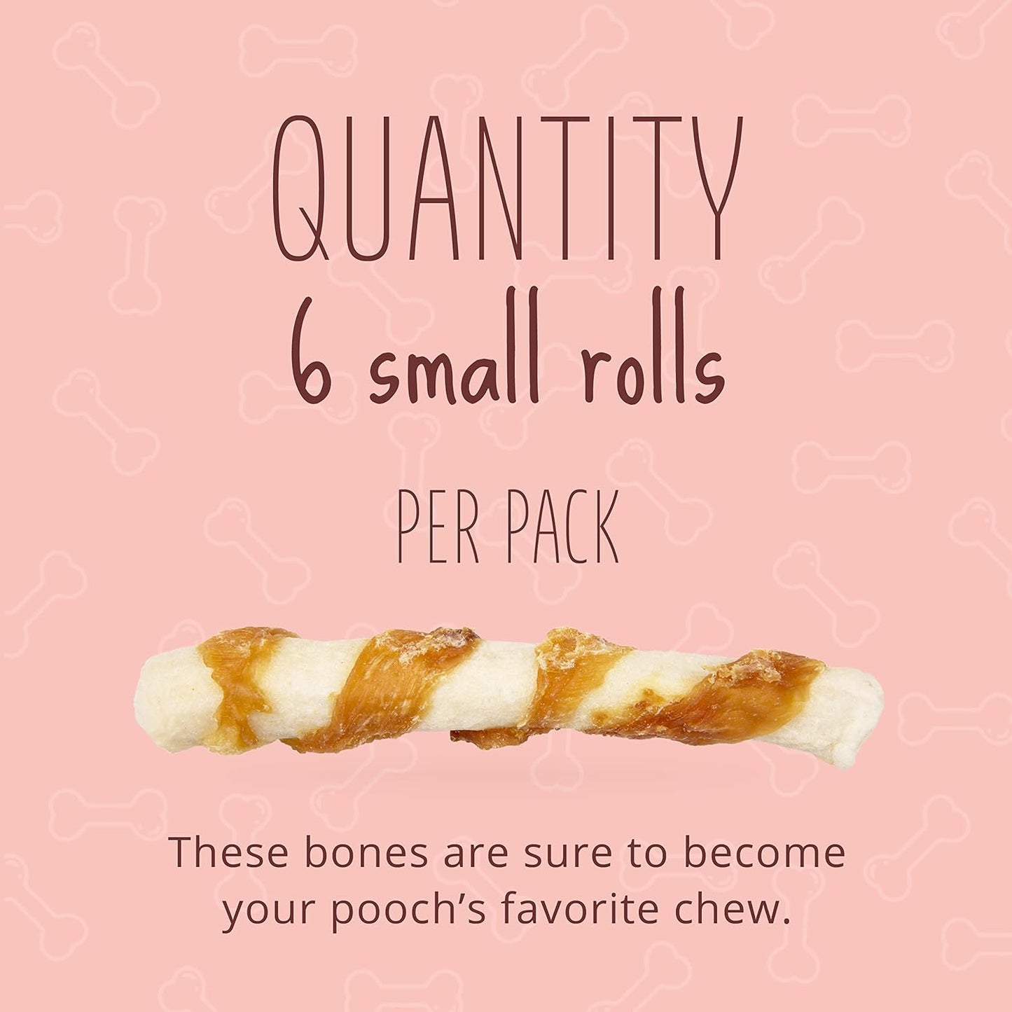 Better Belly Proteins with Real Venison Small Rolls 6 Count, Digestible Rawhide for Dogs, 4.2 OZ