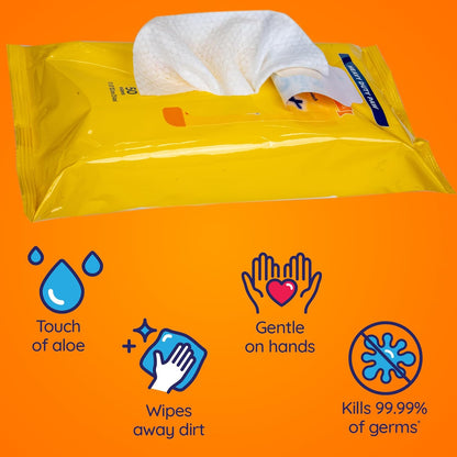 Wet Ones for Pets Antibacterial Heavy Duty Paw Wipes, Tropical Splash Scent - Thick Dog Cleaning Wipes - Scented, Durable and Disposable Dog Wipes for Paws, 50 Count