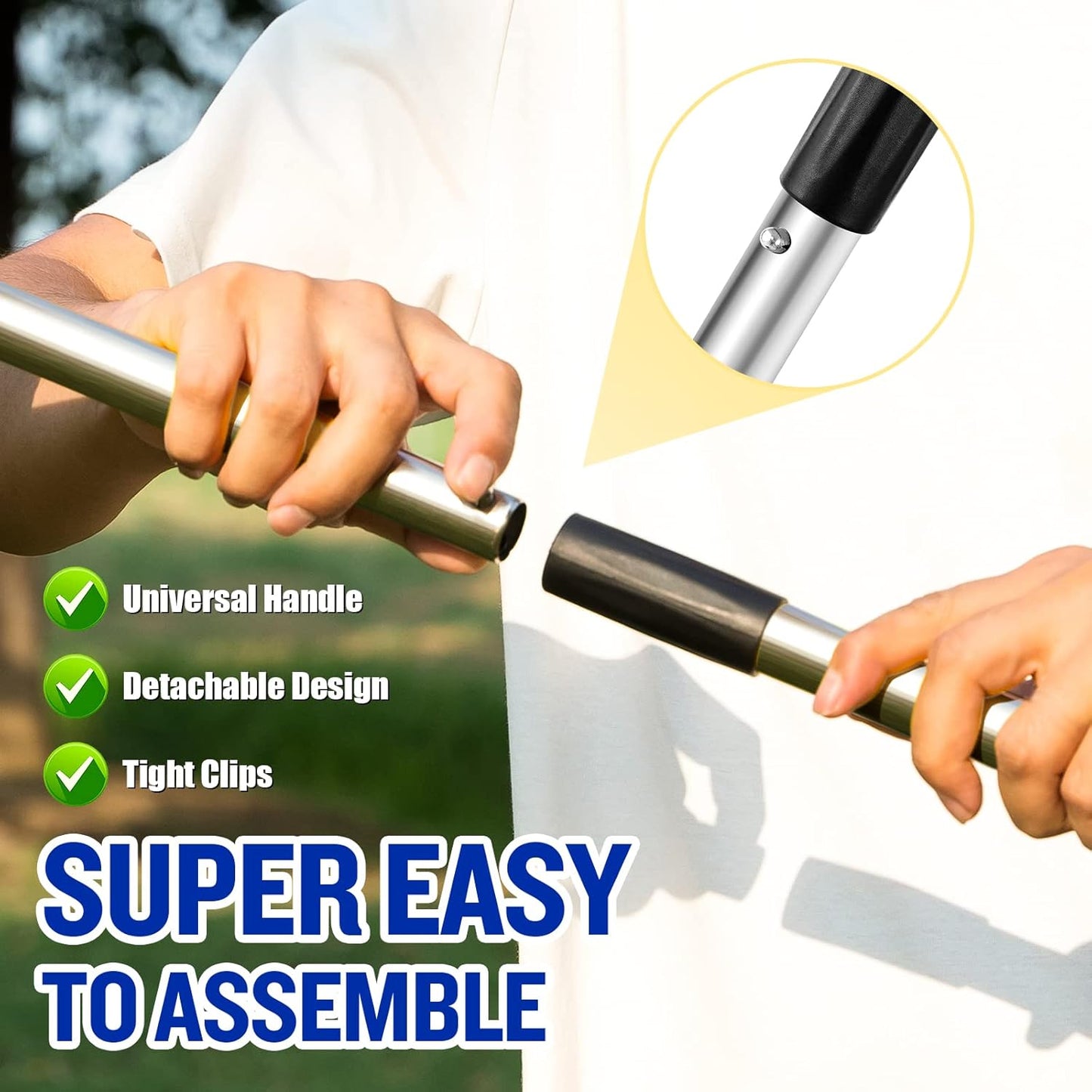 Dog Pooper Scooper,Tray and Spade Set Poop Scooper for Dogs, Adjustable Long Handle Metal Pooper Scooper with Bin for Pet Waste Removal, No Bending Clean Up for Medium and Large Dogs