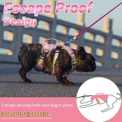 BELPRO Multi-Use Support Dog Harness, Escape Proof No Pull Reflective Adjustable Vest with Durable Handle, Dog Walking Harness for Big/Active Dogs (Pink, M)
