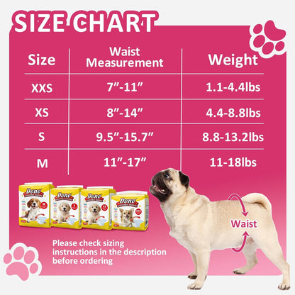 Dono Dog Diapers Female, X-Small, 32 Count
