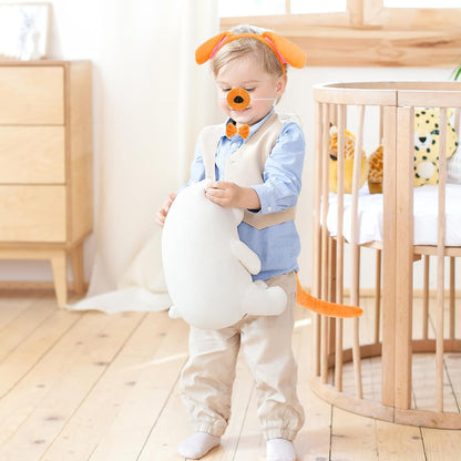 XEPST Animal Puppy Costume Kids Set, Dog Ears and Tail Set with Puppy Ears Headband and Dog Tail for Animal Costume Cosplay Birthday Party World Book Day Halloween Fancy Dress Party Supplies, Khaki