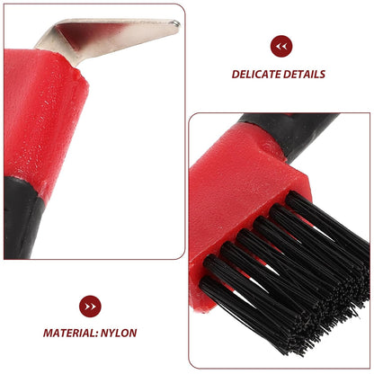Happyyami Grip Hoof Pick with Brush Comfortable Rubber Handle Efficient Dirt Removal Tool for Hoof Hygiene Essential Equine Grooming Equipment Supplies Random Color Random Color