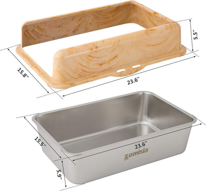 Cat Litter Scoop with Holder & Trash Can& Stainless Steel Litter Box