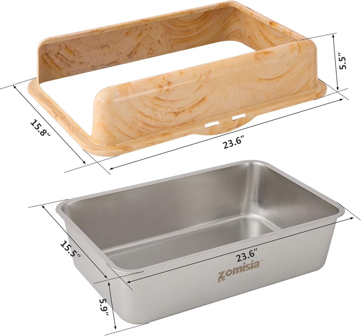 Cat Litter Scoop with Holder & Trash Can& Stainless Steel Litter Box