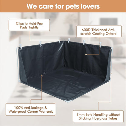 Dog Pee Pad Holder with High Walls, Portable Dog Litter Box for Inside Potty, Splash-Proof No Spill Pee Shield Pad Holder Tray for Puppies Small and Medium Dogs (Grey, Only Pee Pad Holder)