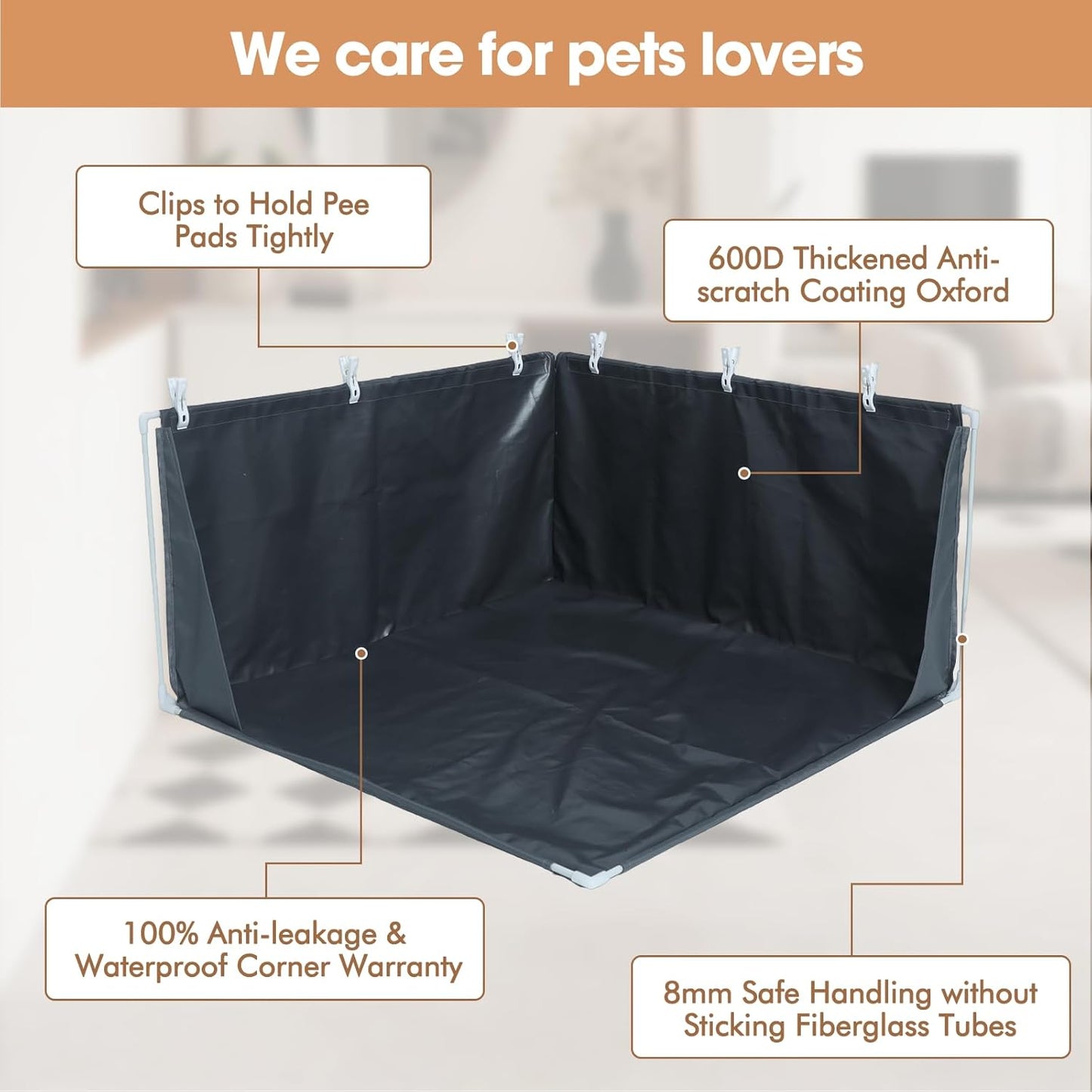 Dog Pee Pad Holder with High Walls, Portable Dog Litter Box for Inside Potty, Splash-Proof No Spill Pee Shield Pad Holder Tray for Puppies Small and Medium Dogs (Grey, Only Pee Pad Holder)