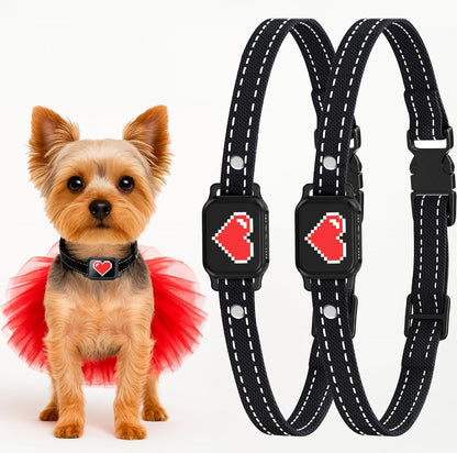 2 Pack Bark Collar for Small Dogs 5-15 lbs with Magnetic Charging – No Shock, 3 Beep & Vibration Modes, 5 Sensitivity Levels – Humane Stop Anti-Barking Device – Dog Training Bark Collar (Black/RH)