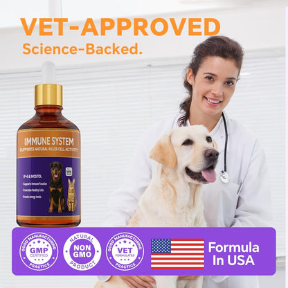 Dog Cancer Supplements | Supports Lipoma Treatment & Wart Remover | IP-6 Immune Drops Solution for Dogs |Luteolin & Apigenin: Natural Antioxidants & Anti-Inflammatory l Myo-Inositol Supplement 2.03 OZ