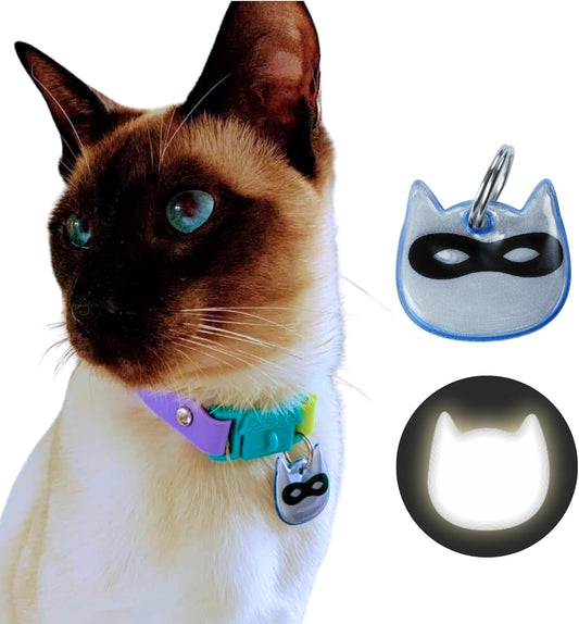 Kittyrama Reflective Cat Charm - Safety Tag. Lightweight, High Visibility, Waterproof. Fits All Collars.