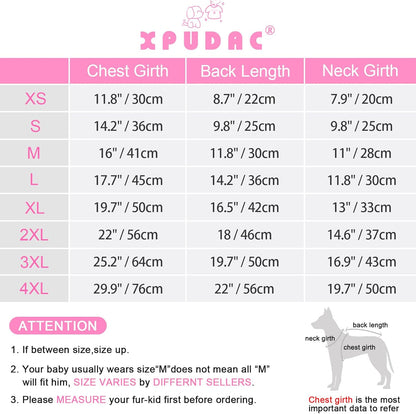 XPUDAC 4 Pack Dog Sweaters Turtleneck Dog Clothes for Small Medium Large Dogs Boy Girl Warm Puppy Vest Shirt Winter Pullover Pet Sweatshirt Outfits, Pink, XL