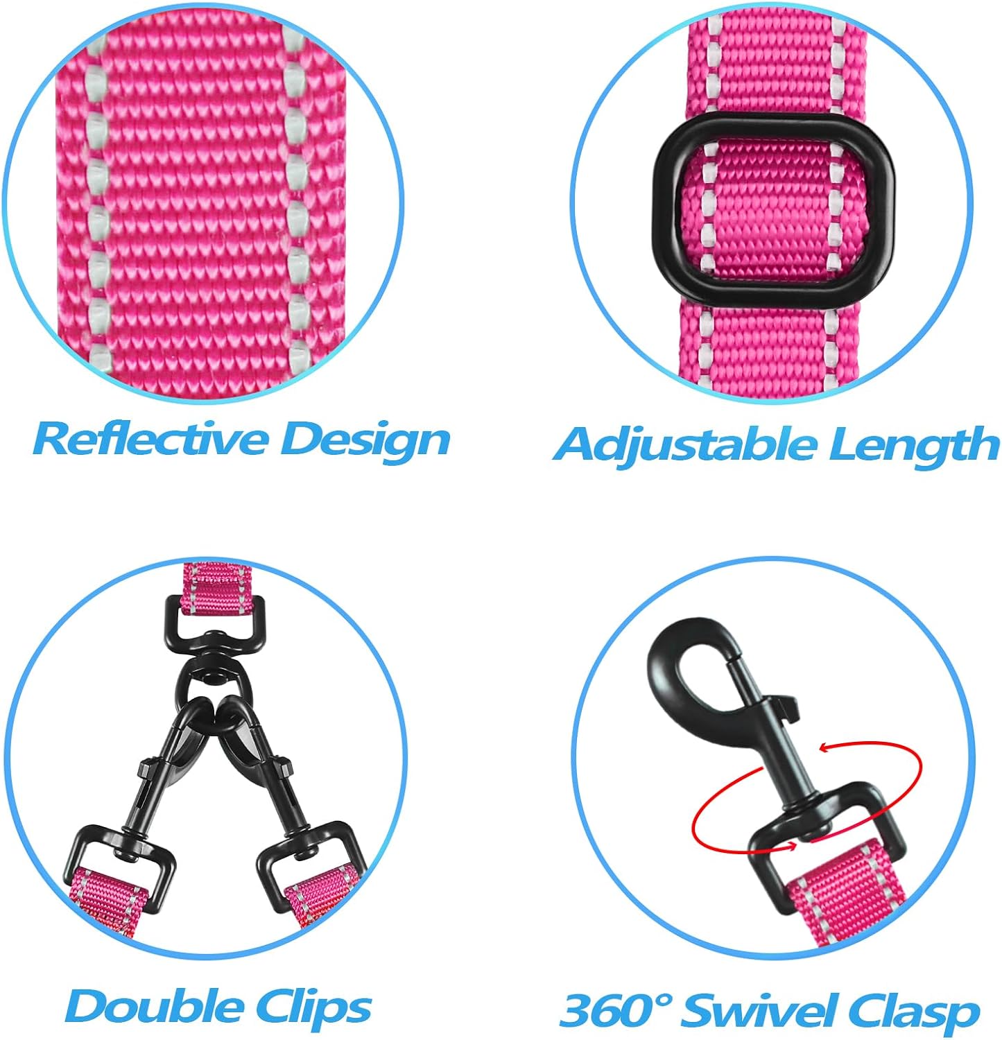 PetBonus No Tangle Double Dog Leash and Dog Seat Belt for Car