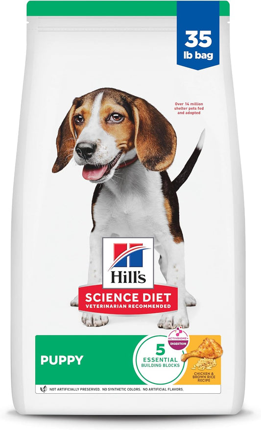 Hill's Science Diet Puppy, Puppy Premium Nutrition, Dry Dog Food, Chicken & Brown Rice, 4.5 lb Bag