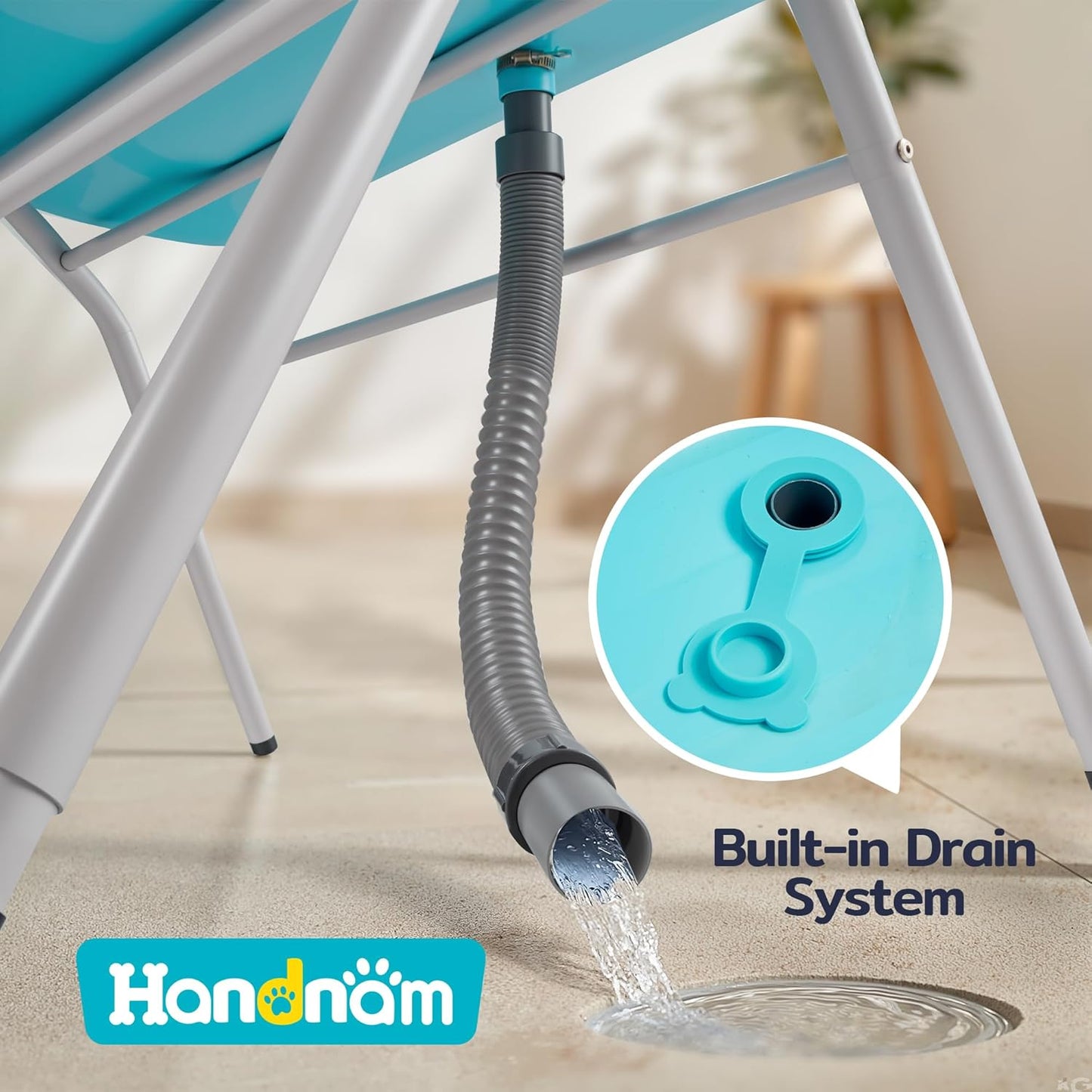 Dog Bath Tub, Portable Dog Washing Bathing Station, Elevated Foldable Dog Bath for Shower and Grooming, 3 Adjustable Height Pet Tub for Small and Medium Size Dogs, Indoor and Outdoor (Patent Design)