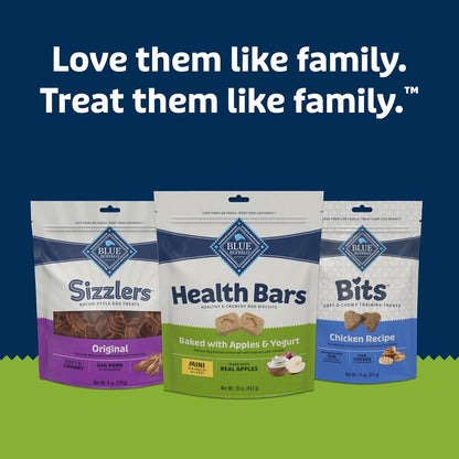 Blue Buffalo Health Bars Mini Crunchy Dog Biscuits, Oven-Baked with Natural Ingredients, Apples & Yogurt, 16-oz Bag
