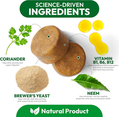 (2 Pack) Flea and Tick Prevention for Dogs Pills - 340 Chews - Natural Dog Flea & Tick Control - Oral Defense Treatment for Dogs Supplement - Vet Formulated - All Breeds & Ages - Made in USA