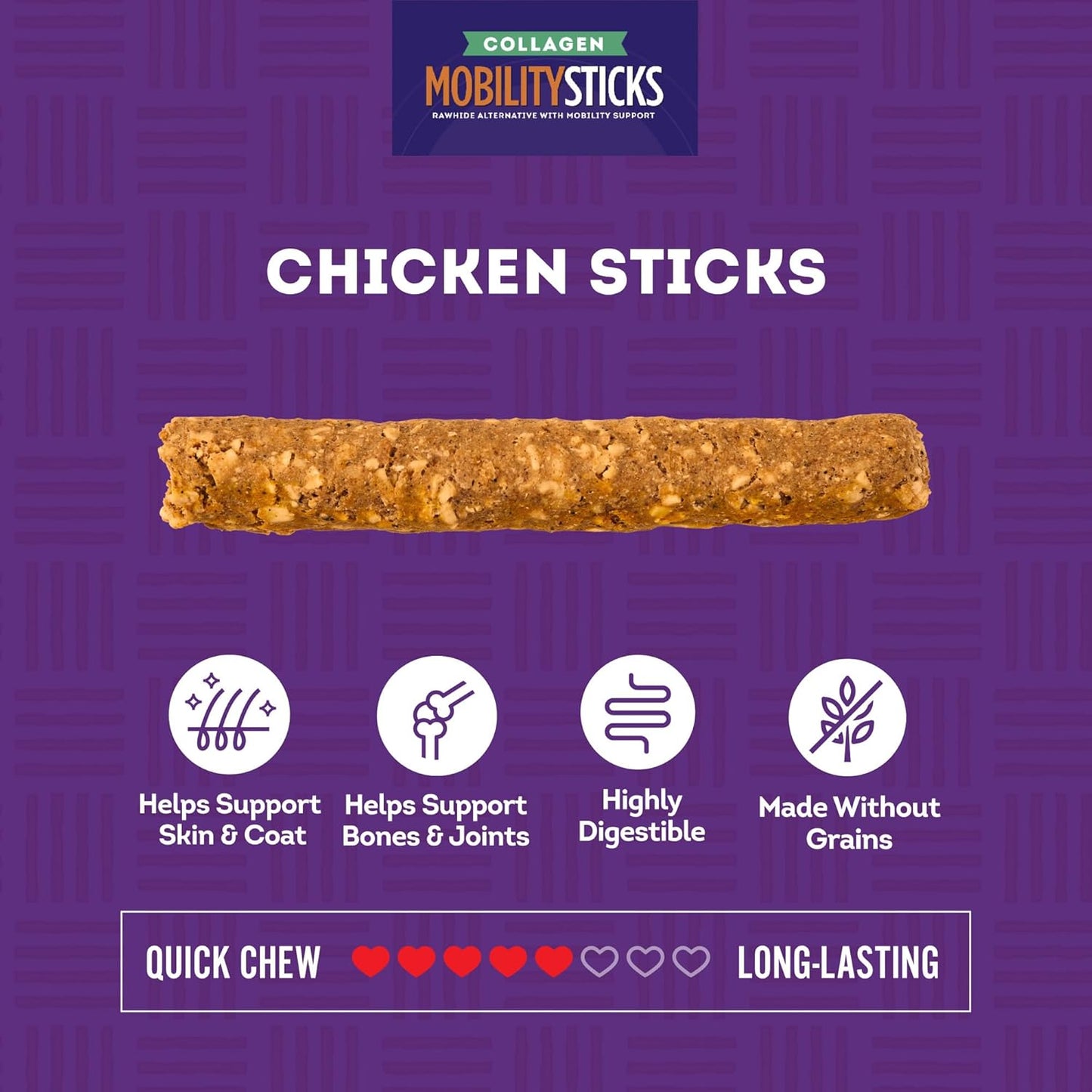 Collagen Smart Sticks Dog Treats - Chicken & Sweet Potato Flavor, 9oz/1 Pack