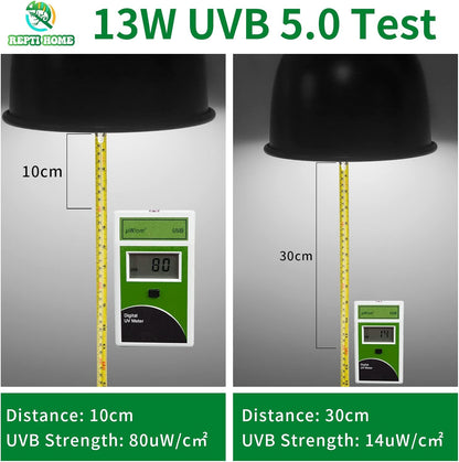 UVB Reptile Light 5.0, 13W Tropical and Sub-Tropical UVA UVB Bulb for Reptiles, Tropical Terrarium Compact Fluorescent Lamp, Reptile UVB Light Bulb for Chameleons, Iguanas and Turtles