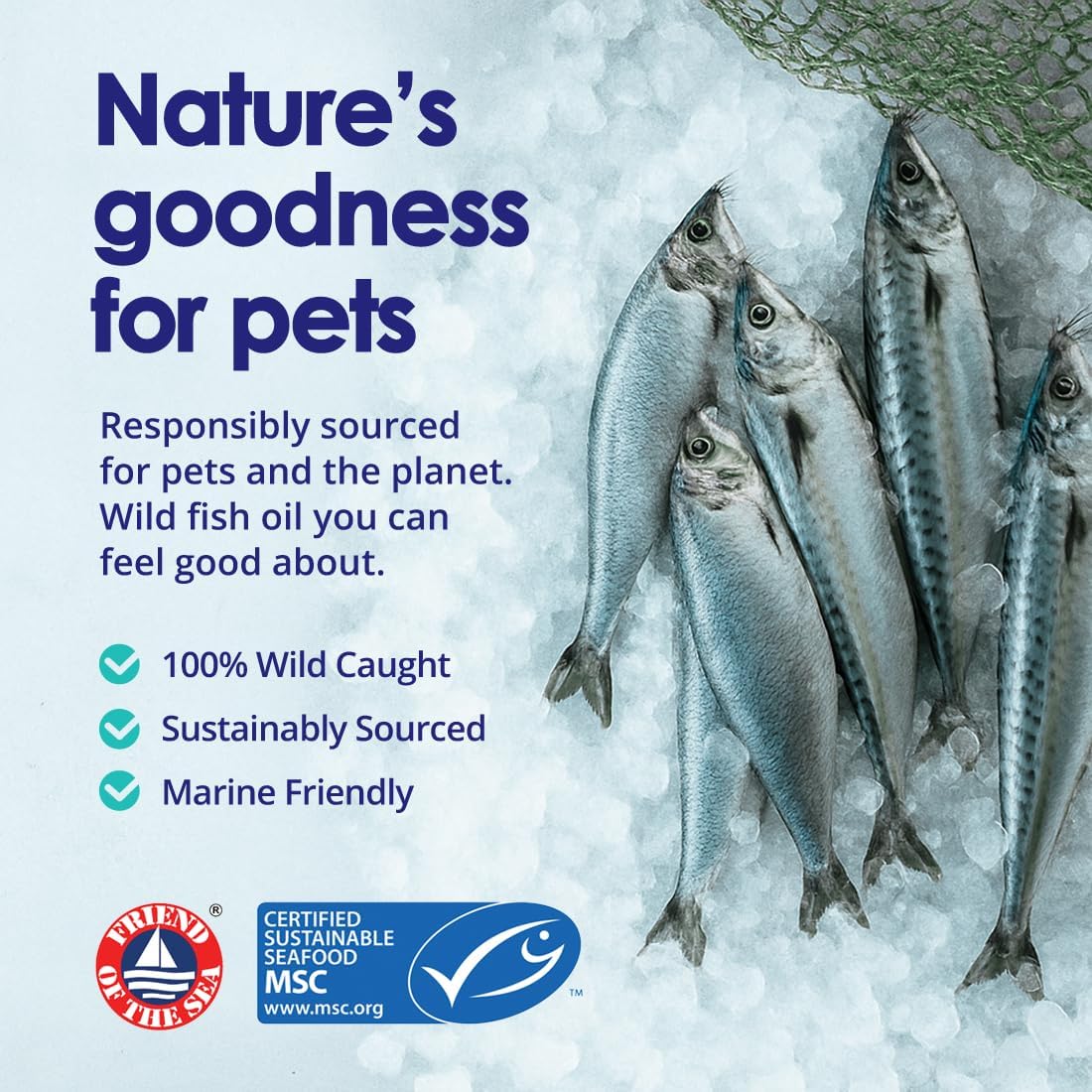 Liquid Fish Oil for Dogs with Omega 3, 6 & 9 Fatty Acids, Wild Caught from Iceland, Skin and Coat Supplement for Shedding, Itchy Skin, Allergies, Brain and Heart Health, Rich in EPA + DHA - 12 oz