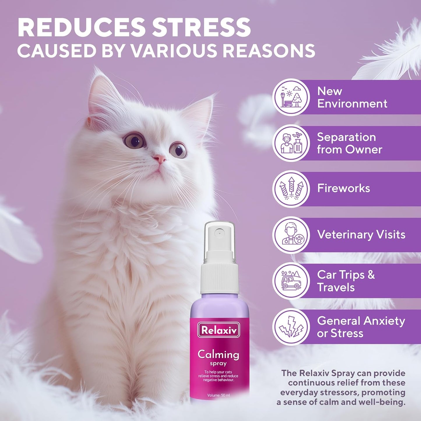 Calming Pheromone Spray & Scratch Repellent for Cats - Reduces Scratching Furniture, Pee - During Travel, Fireworks, Thunder, Vet Zone - Helps with Stress, Fighting, Hiding (1 pack 1.7 oz)