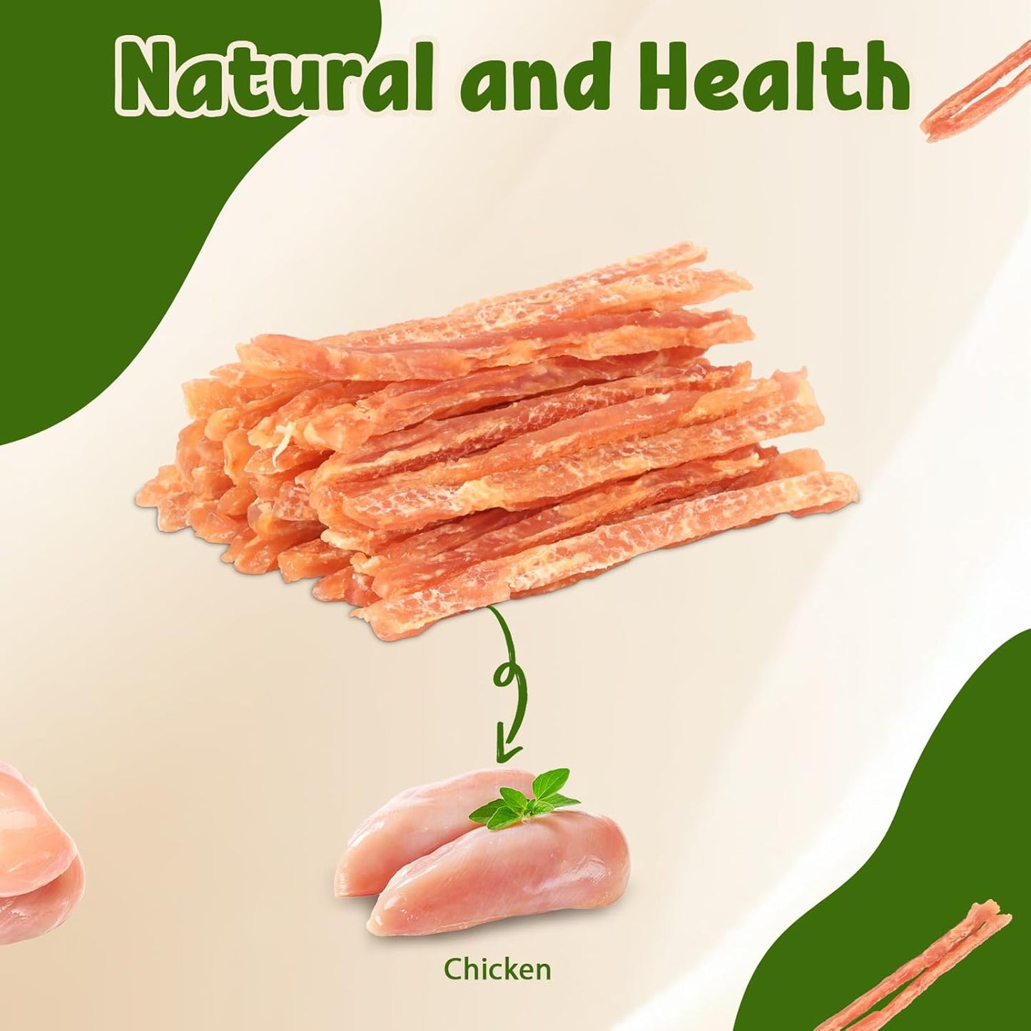 Chicken Jerky Strips for Dogs -Real Chicken, High Protein Dog Treats, Soft & Chewy Training Rewards for Puppies & Small Breeds, All-Natural Ingredients 454g/1lb