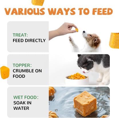 PAWUP Freeze-Dried Pumpkin Treats for Dogs & Cats – High Fiber, Single Ingredient Natural Snacks for Digestion & Gut Health, Healthy Food Toppers, 1.58 oz