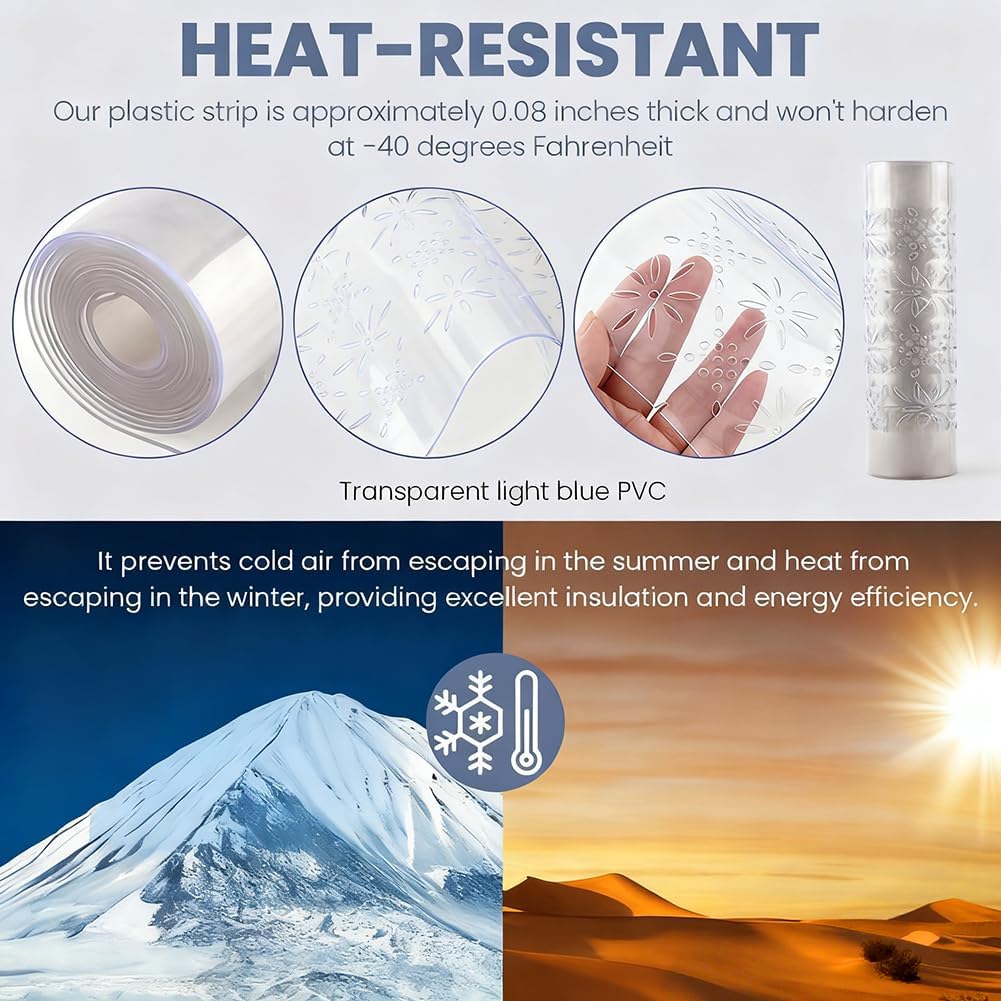 7.87 in x 5.9ft Dog Door Replacement Flaps, Plastic Vinyl Door Strips, Doghouse or Kennel Doors Flap, Transparent Dog House Doors Flap Strips for DIY Cat or Dogs